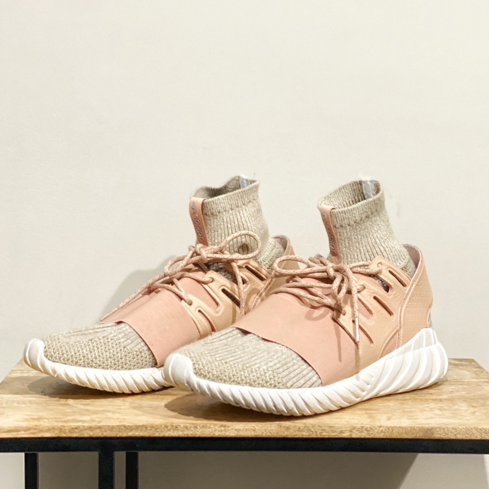 Adidas nude tubular sneakers